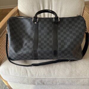 Louis Vuitton Keepall Bandouliere 45 Damier Graphite Canvas Bag (MINT CONDITION)